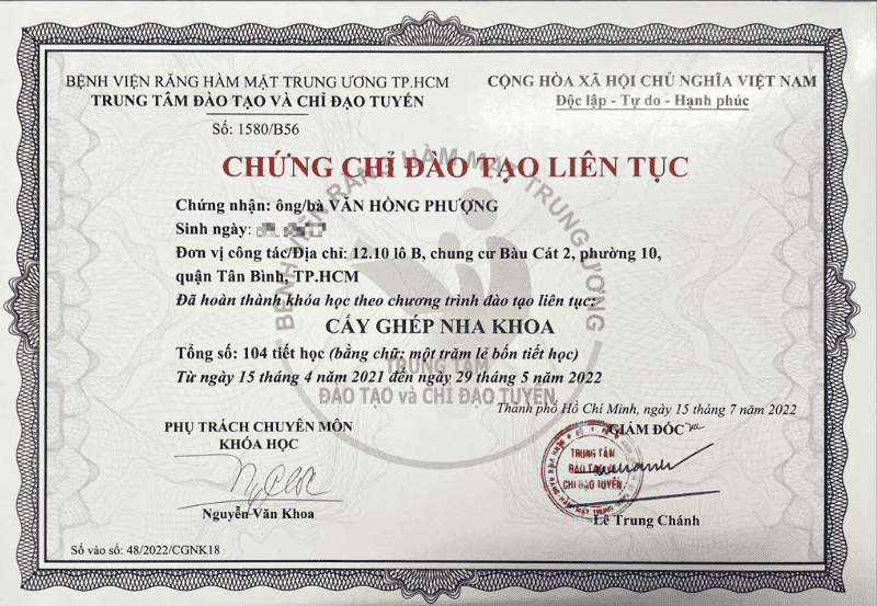 Đội ngũ bác sĩ 7 Thạc Sĩ – Bác Sĩ Văn Hồng Phượng-cn3